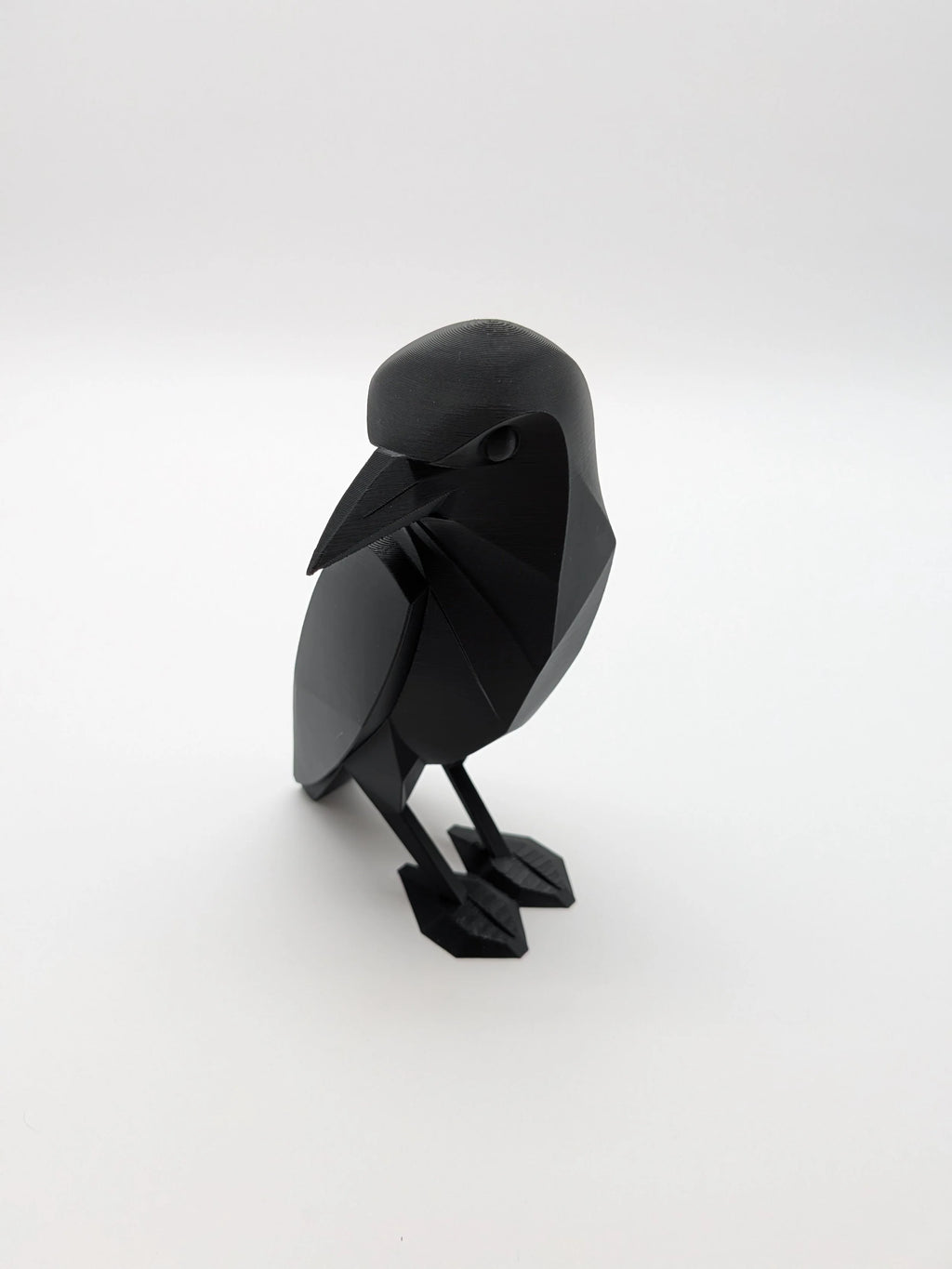 Minimalist Geometric Raven Statue