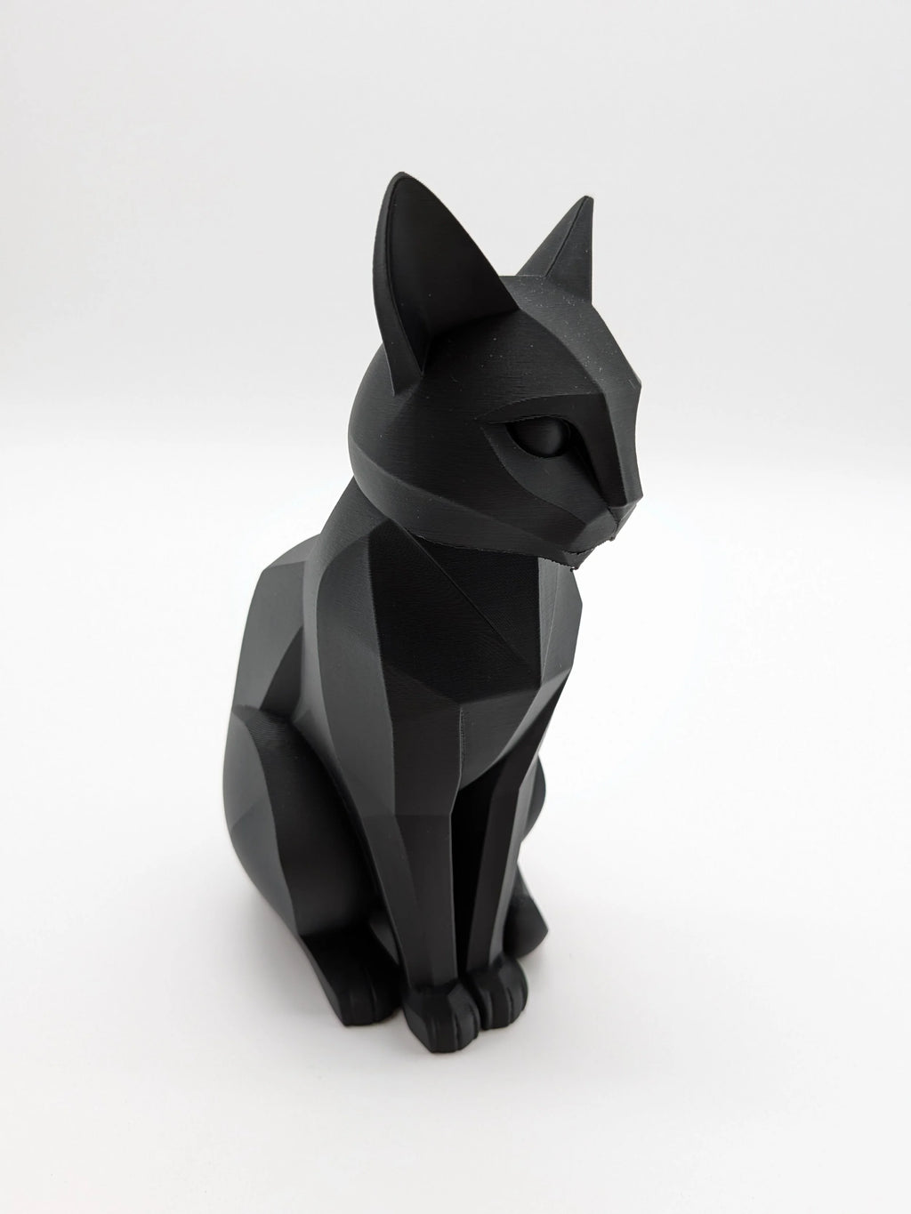 Geometric Cat Statue Modern Sitting Cat Sculpture