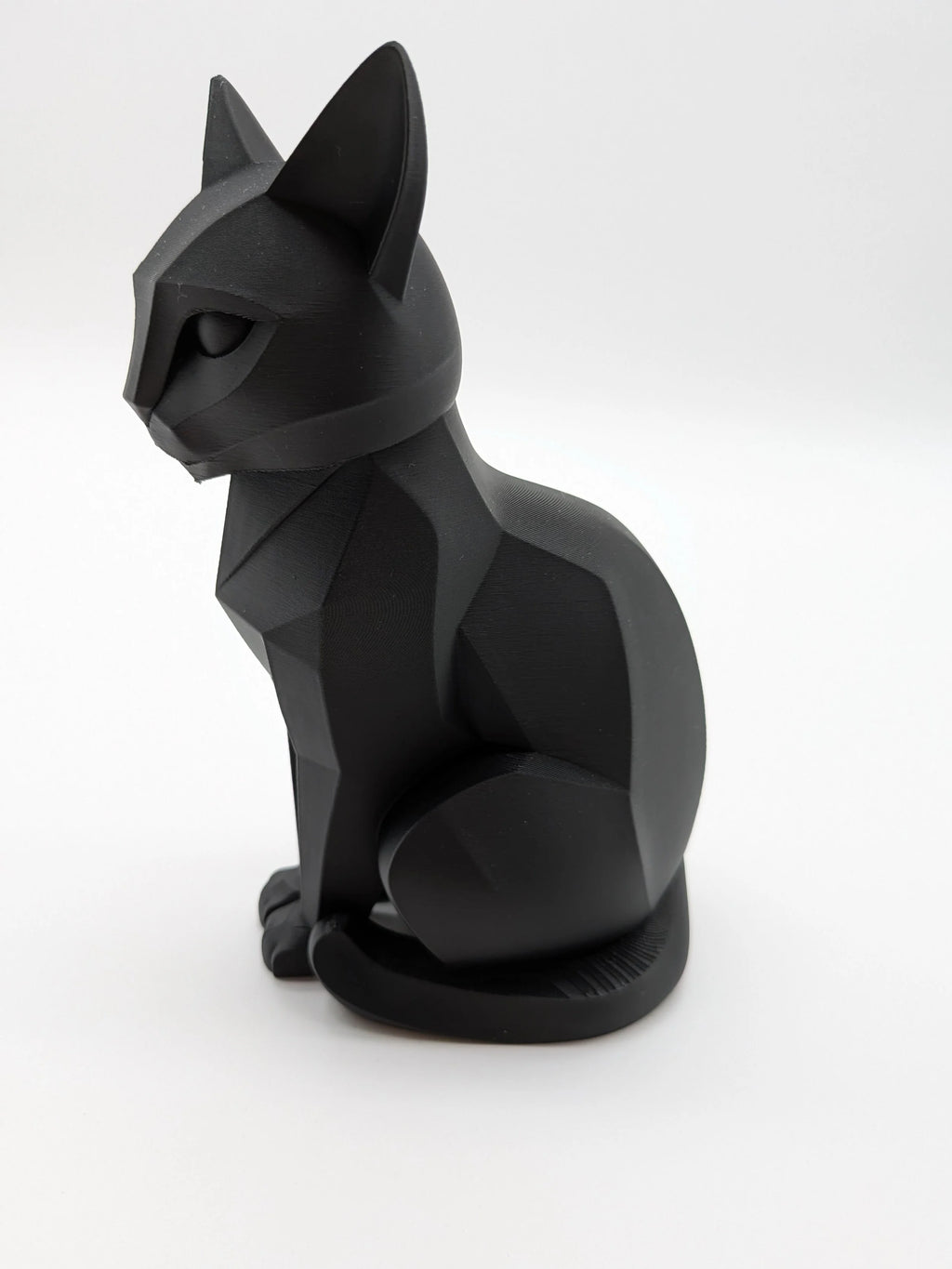 Geometric Cat Statue Modern Sitting Cat Sculpture