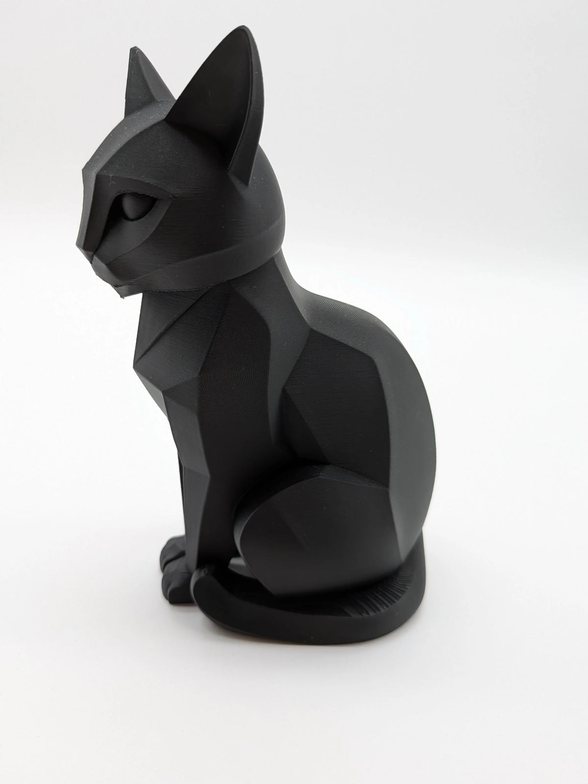 Geometric Cat Statue Modern Sitting Cat Sculpture