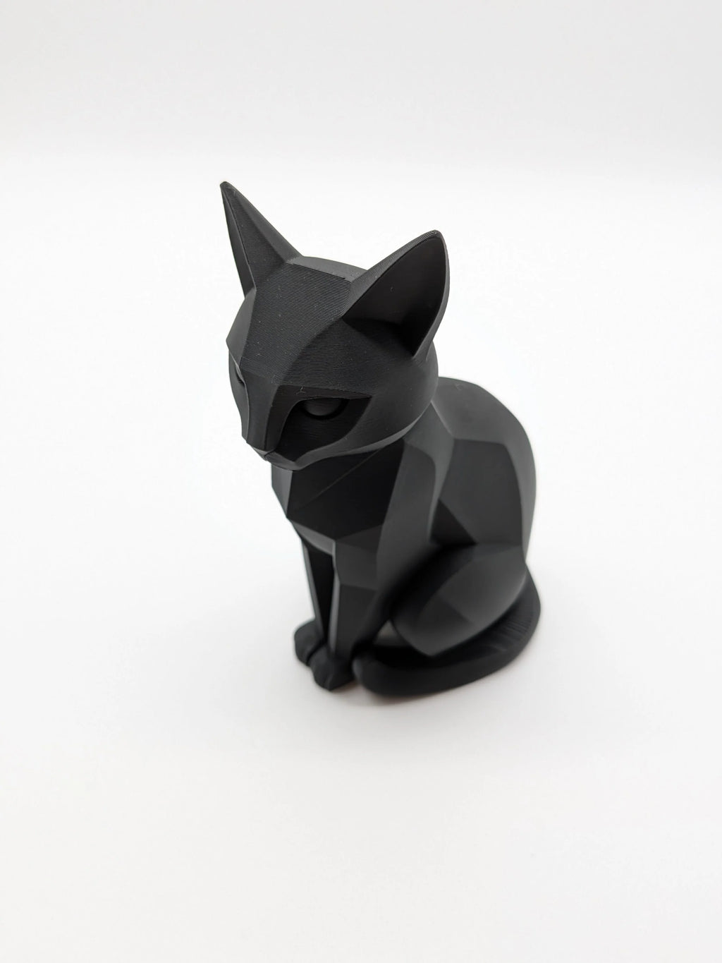 Geometric Cat Statue Modern Sitting Cat Sculpture