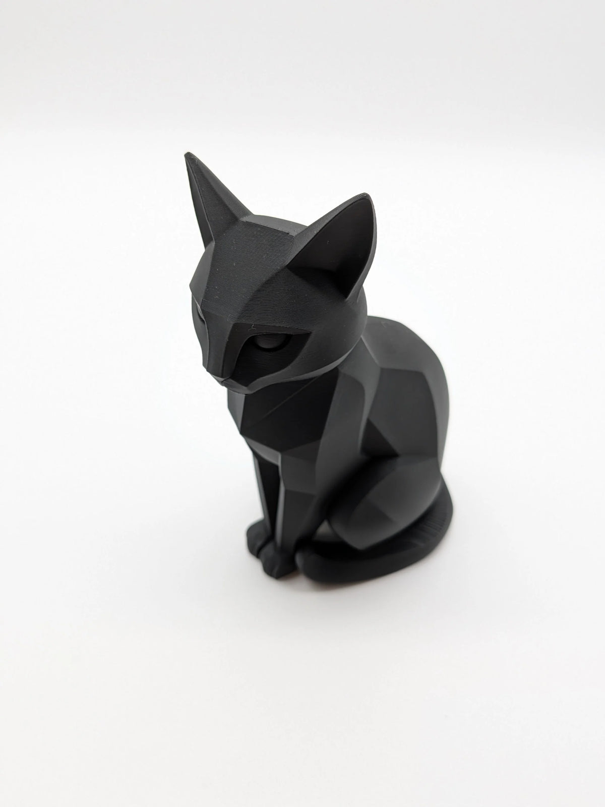 Geometric Cat Statue Modern Sitting Cat Sculpture