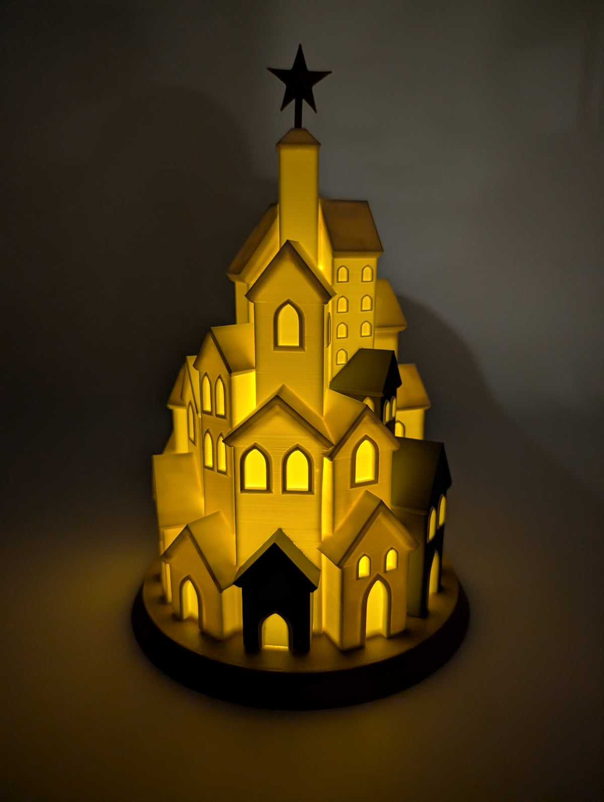 🕯️ Winter Village Tea Light Lamp –  Glowing Holiday Décor