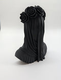 The Last Rose Gothic Wall Art – Veiled Woman with Roses