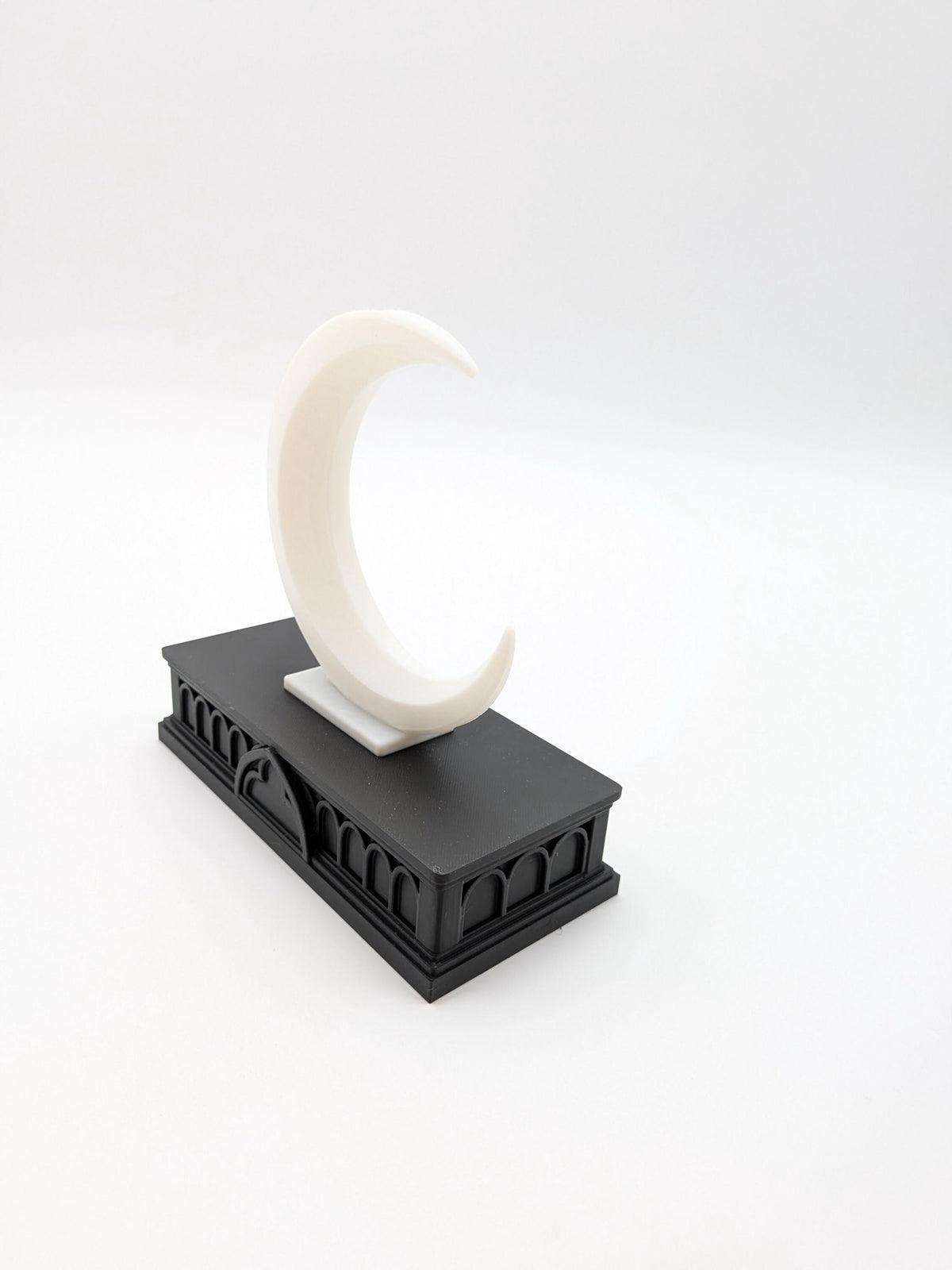 Gothic Crescent Moon with Cathedral Arches Decor