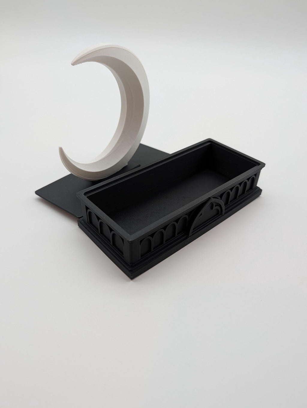 Gothic Crescent Moon with Cathedral Arches Decor